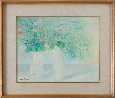 Umberto Lilloni (Milano 1898-Milano 1980) Vasi di fiori Olio su tela 40x50 cm...