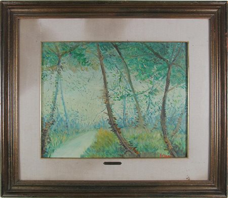 Umberto Lilloni (Milano 1898–1980) Paesaggio ticinese Olio su tela 40x50 cm