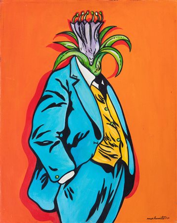 Max Hamlet (Gallipoli 1950) Fiore della democrazia Acrilico su tela alla...