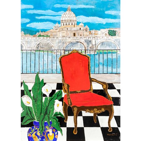 Carlo Mazzoni Roma 1922 100x70 cm.