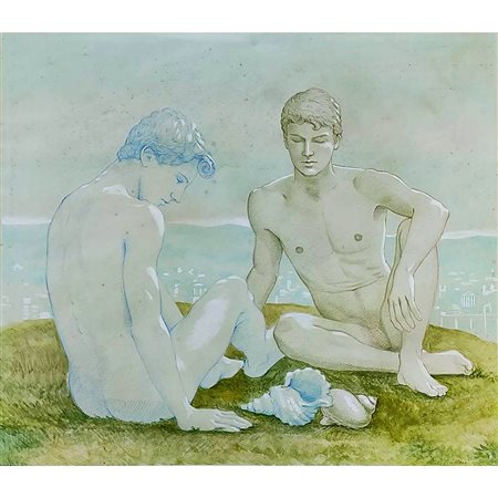 Carlo Bertocci Castell'Azzara 1946 70x80 cm.