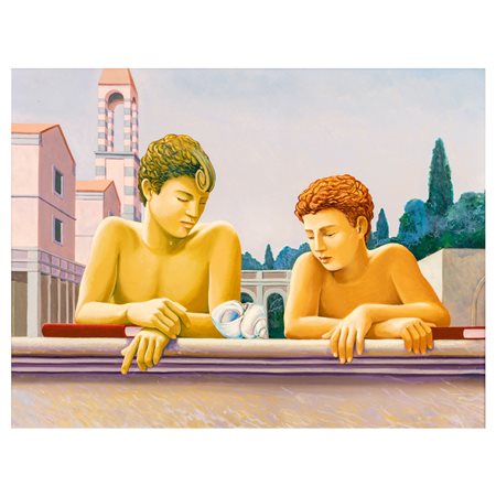 Carlo Bertocci Castell'Azzara 1946 60x80 cm.