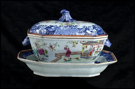 ZUPPIERA CON COPERCHIO E VASSOIO IN PORCELLANA ‘FAMIGLIA ROSA’

Cina, dinastia Qing, metà del XVIII secolo