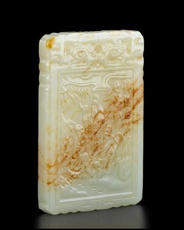 PENDENTE IN GIADA BIANCA E RUGGINE
Cina, XIX-XX secolo