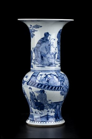 VASO A BALAUSTRO IN PORCELLANA 'BIANCO E BLU', YENYEN
Cina, XIX-XX secolo
