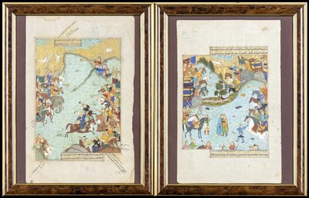 DUE PAGINE MINIATE
Persia, XIX-XX secolo