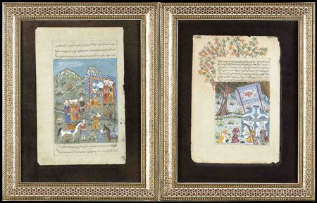 DUE PAGINE MINIATE
Persia, XIX-XX secolo