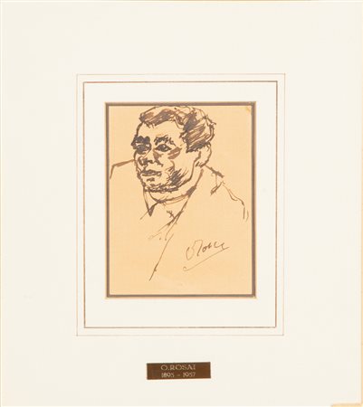 Ottone Rosai (Firenze, 1895 - Ivrea, 1957) Autoritratto Inchiostro su carta...