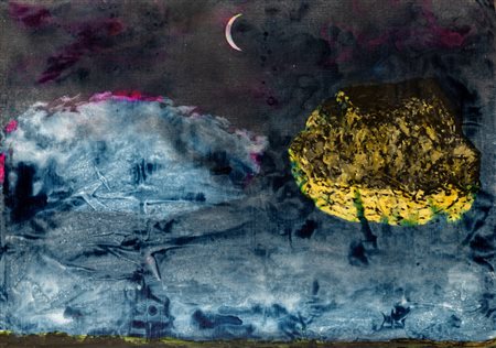 Mario Schifano (Homs, 1934 - Roma, 1998) Omaggio a Magritte 1978 Smalti su...