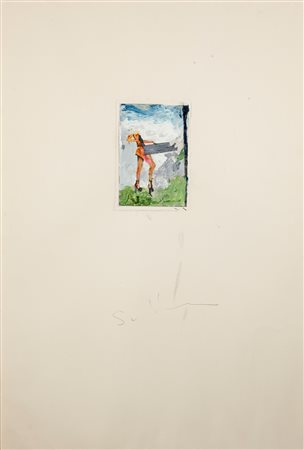 Mario Schifano (Homs, 1934 - Roma, 1998) Cosmesi 1982 Smalti e collage su...