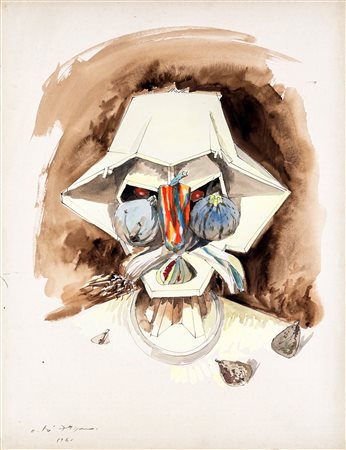 André Masson ( Balagny-sur-Thérain, 1896 - Parigi, 1987) Paysan auvernan 1940...