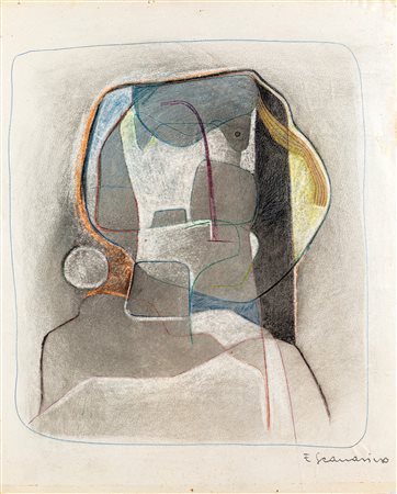 Emilio Scanavino (Genova, 1922 - Milano, 1986) Senza Titolo 1948 Pastelli...