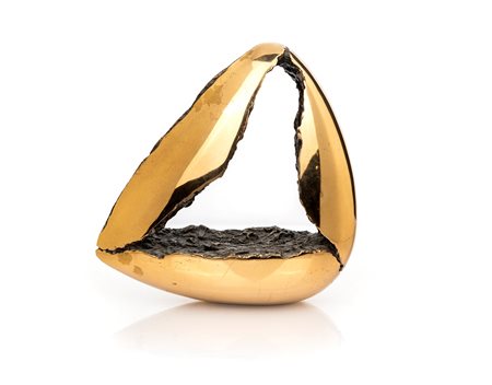 Kyogi Nagatani (Tokyo, 1950 - ) Triade 2006 Scultura in bronzo dorato cm...