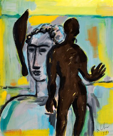 Sandro Chia (firenze, 1946 - ) Senza titolo 1991 Acrilico e carboncino su...