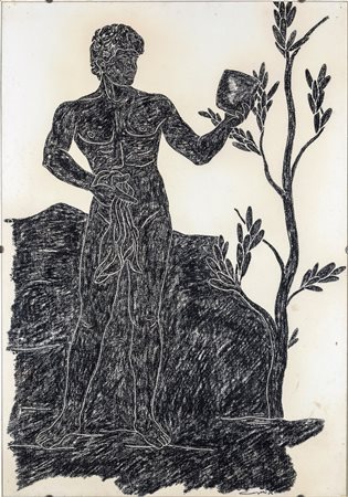 Valter Gatti - Ritratto 1986 Carboncino su carta cm...