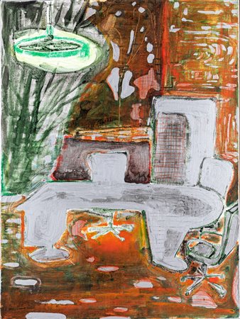 Pierluigi Pusole (Torino, 1963 - ) Rai quattro vision 1995 Matita, olio e...