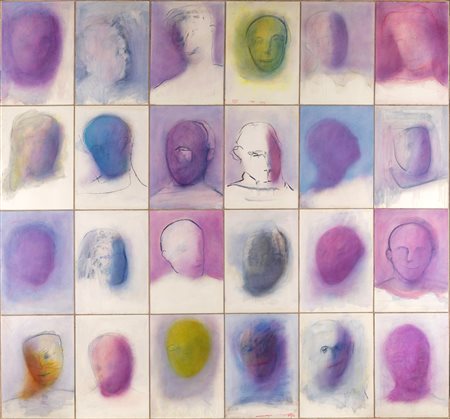 Marilù Eustachio (Merano, 1934 - 0) Teste e maschere 2004 Pastelli e olio su...