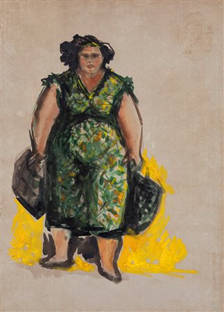 Danilo Donati (Luzzara, 1926 - Roma, 2001) Costume di scena Acquarello su...