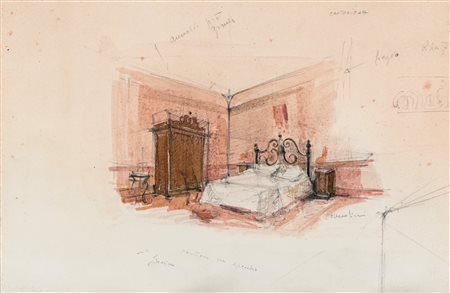 Piero Tosi (Sesto Fiorentino, 1927 - Roma, 2019) Bozzetto di scena per fatti...