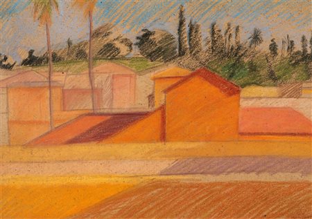 Thomas Corey (New York, 1950 - ) Casali Pastelli cerosi su carta cm 40x55 -...