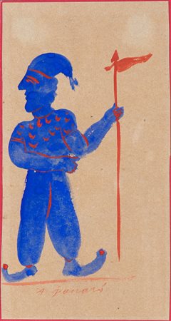 Alekos Fassianos (Atene, 1935 - Atene, 2022) Figura acquarello su carta cm...