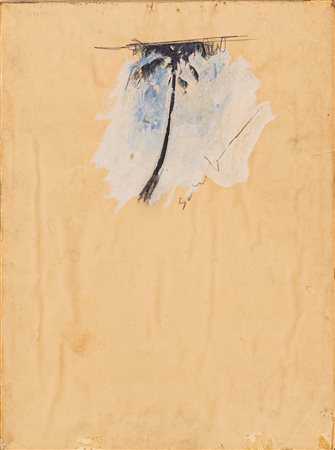 Mario Schifano (Homs, 1934 - Roma, 1998) Palma Smalto, collage e grafite su...