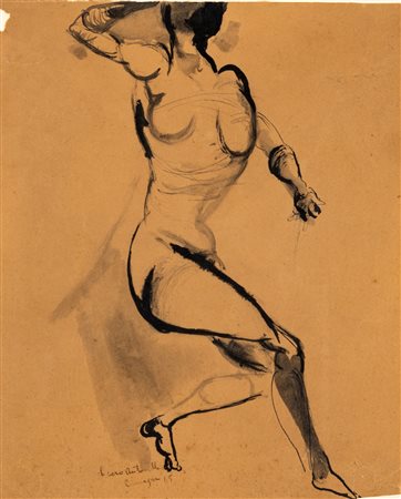 Pietro Consagra (Mazara del Vallo, 1920 - Milano, 2005) Studio di figura 1945...