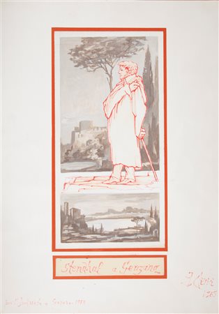 Fabrizio Clerici (Milano, 1913 - Roma, 1993) Stendhal a Genzano - Per...