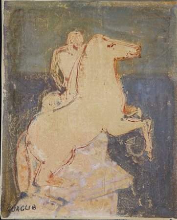 Carlo Quaglia (Terni, 1903 - Roma, 1970) Monumento equestre Tecnica mista su...