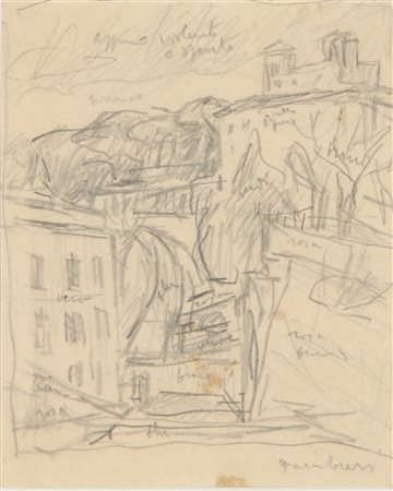 Orfeo Tamburi (Jesi, 1910 - Parigi, 1994) Veduta di Villa Medici Matita su...