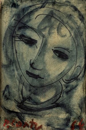 Primo Conti (Firenzee, 1900 - Fiesole, 1988) Figura 1964 Acquarello e...