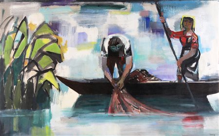 Manlio Sarra (Monte San Giovanni Campano, 1909 - Roma, 1986) Pescatori 1962...