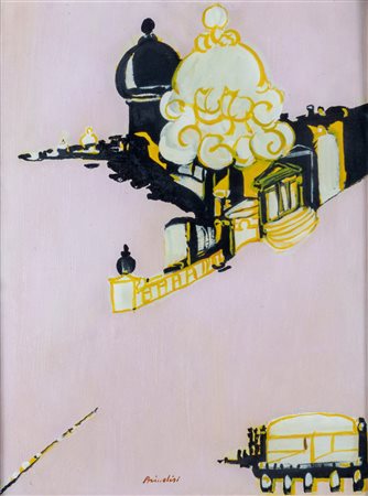 Remo Brindisi (Roma, 1918 - Lido Di Spina, 1996) Isola di San Giorgio olio su...