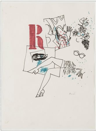 Marcello Avenali (Roma, 1912 - Roma, 1981) Senza titolo Pennarelli su carta...