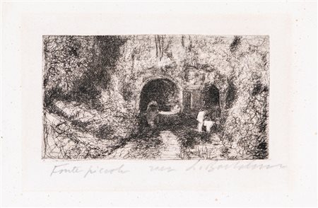 Luigi Bartolini (Cupramontana, 1892 - Roma, 1963) Fonte piccola Acquaforte cm...
