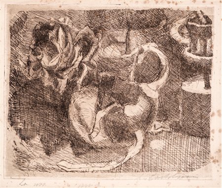 Luigi Bartolini (Cupramontana, 1892 - Roma, 1963) La Rosa Acquaforte cm...