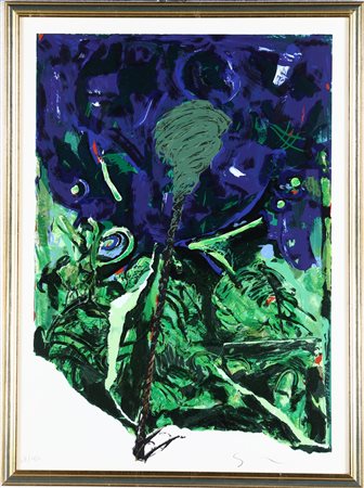 Mario Schifano (Homs, 1934 - Roma, 1998) Ventoso Serigrafia cm 76x55 - in...