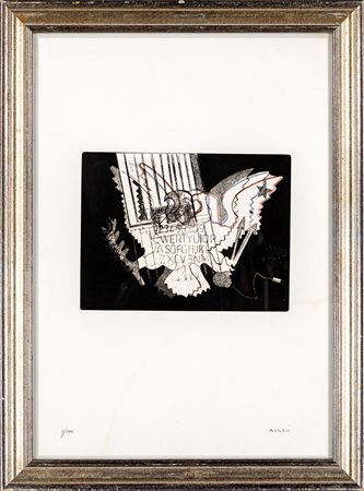 Franco Angeli (Roma, 1935 - Roma, 1988) Senza titolo Acquaforte/acquatinta cm...