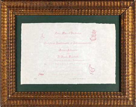 Marcel Duchamp (Blainville-Crevon, 1887 - Neuilly-sur-Seine, 1968) Senza...