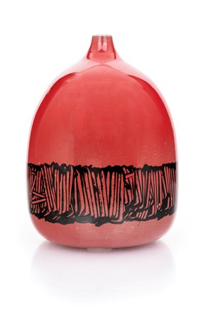 Emilio Scanavino (Genova, 1922 - Milano, 1986) Vaso in ceramica cm 22 h Firma...