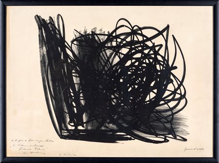Hans Hartung (Lipsia, 1904 - Antibes, 1989) Senza titolo 1960 Litografia cm...