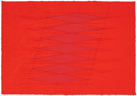 AGOSTINO BONALUMI (Vimercate, 1935 - Desio, 2013) Rosso Anni '80 Calcografia...