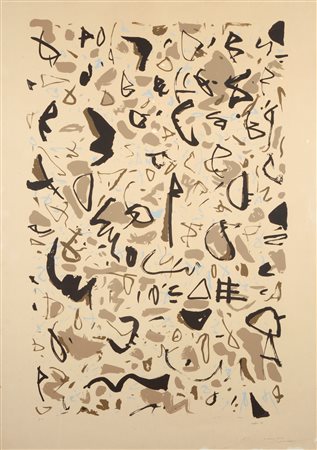 Piero Sadun (Siena, 1919 - Roma, 1974) Senza titolo litografia p.A. cm 97x69...