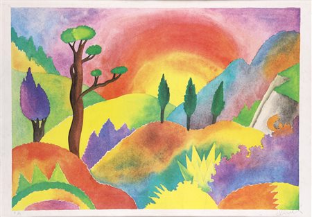 Luca Alinari (Firenze, 1943 - Firenze , 2019) Paesaggio Serigrafia cm 70x100...