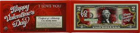 Merrick Mint VALENTINE'S DAY (RED) stampa su banconota, cm 6,5x15,5 L'opera...