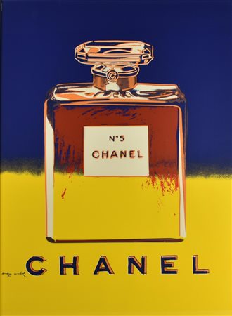 D'apres Andy Warhol CHANEL N.5 serigrafia, cm 99x69 firma in lastra