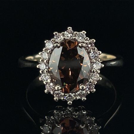 ANELLO IN ORO BIANCO 14K 3.76 GR CON DIAMANTI PER 2.04 CT NATURAL FANCY...