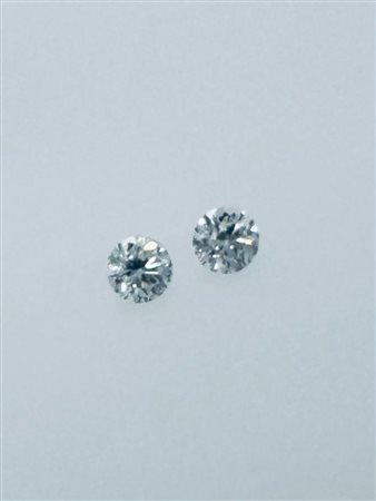 2 DIAMANTI 0,48 CT COLORE F-G - PUREZZA VS - TAGLIO BRILLANTE - CERTIFICATO...