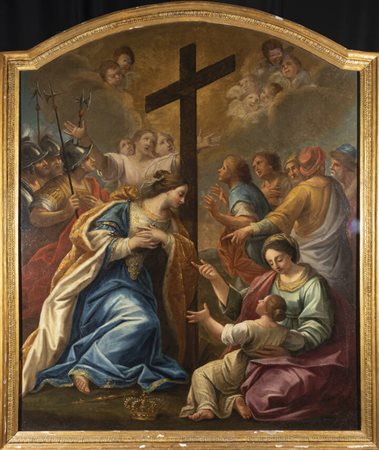 PITTORE ANONIMO<BR>"Sant'Elena e il ritrovamento della vera croce" fine XVI inizi XVII secolo
