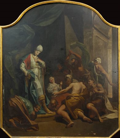 PITTORE ANONIMO<BR>"Scena biblica" XVIII secolo